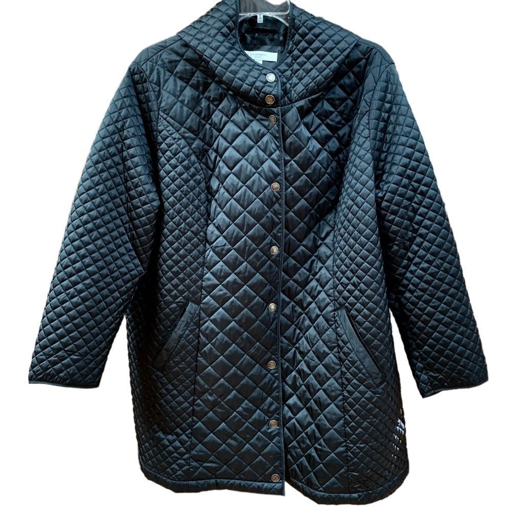 Liz Claiborne Black Quilted Coat‎ 3X